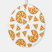 Coole Pizzas und Schnitte auf Weiß Keramik Ornament (Links)