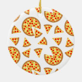 Coole Pizzas und Schnitte auf Weiß Keramik Ornament (Hinten)