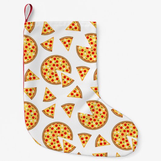 Coole Pizzas und Schnitte auf Weiß Kleiner Weihnachtsstrumpf (Vorderseite)