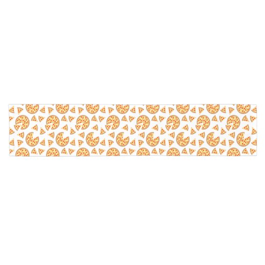 Coole Pizzas und Schnitte auf Weiß Kurzer Tischläufer (Horizontal)