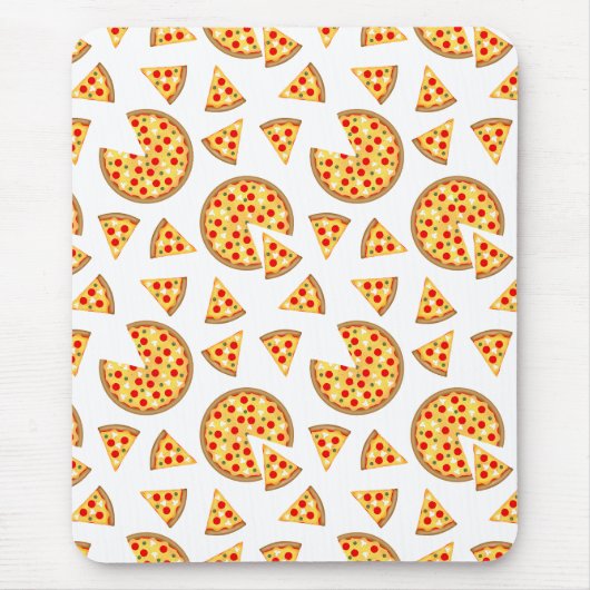 Coole Pizzas und Schnitte auf Weiß Mousepad (Vorne)