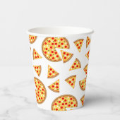 Coole Pizzas und Schnitte auf Weiß Pappbecher (Rückseite)