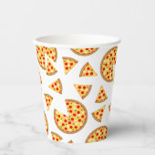 Coole Pizzas und Schnitte auf Weiß Pappbecher (Vorderseite)