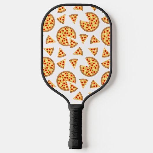 Coole Pizzas und Schnitte auf Weiß Pickleball Schläger (Rückseite)