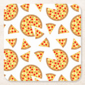 Coole Pizzas und Schnitte auf Weiß Rechteckiger Pappuntersetzer (Vorderseite)