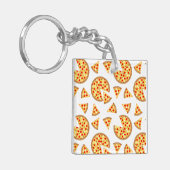 Coole Pizzas und Schnitte auf Weiß Schlüsselanhänger (Vorderseite links)