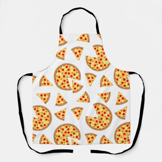 Coole Pizzas und Schnitte auf Weiß Schürze (Vorderseite)