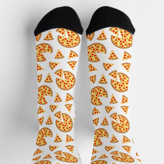 Coole Pizzas und Schnitte auf Weiß Socken (Oben)