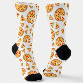 Coole Pizzas und Schnitte auf Weiß Socken (Gewinkelt)