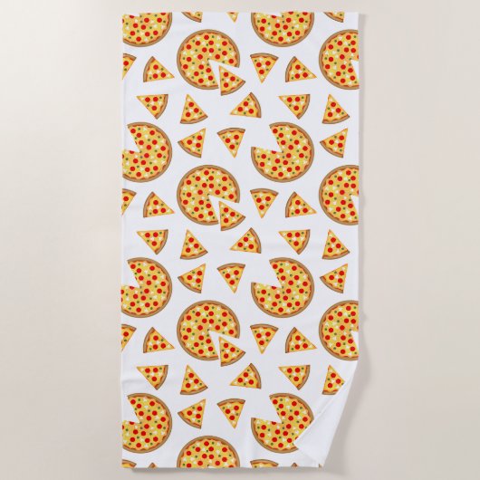 Coole Pizzas und Schnitte auf Weiß Strandtuch (Vorderseite)