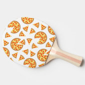 Coole Pizzas und Schnitte auf Weiß Tischtennis Schläger (Seitenansicht)