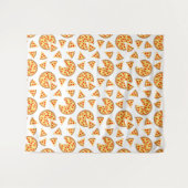 Coole Pizzas und Schnitte auf Weiß Wandteppich (Vorderseite (Horizontal))