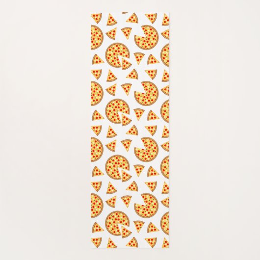Coole Pizzas und Schnitte auf Weiß Yogamatte (Rückseite)