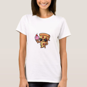 Coole Pizzascheibe mit Sonnenbrille T-Shirt