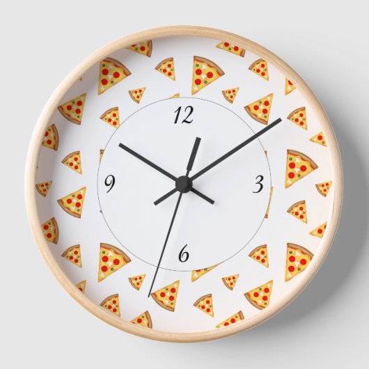 Coole Pizzaschnitte mit Zahlen Uhr (Vorderseite)