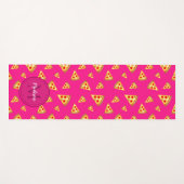Coole Pizzaslicen Muster Monogram Hot Pink 2 Yogamatte (Vorderseite (Horizontal))
