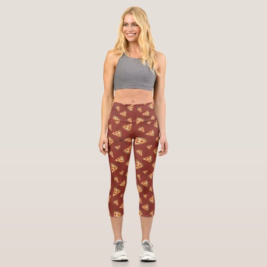 Coole Pizzaslicen Vintag Capri Leggings (Vorderseite)