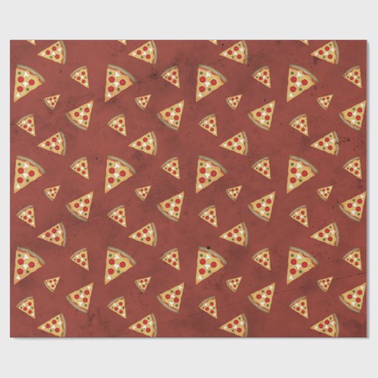 Coole Pizzaslicen Vintag Geschenkpapier (Flach)