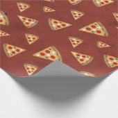 Coole Pizzaslicen Vintag Geschenkpapier (Ecke)
