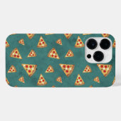 Coole Pizzaslicen Vintage aquamarine Muster iPhone Hülle (Rückseite (Horizontal))