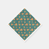 Coole Pizzaslicen Vintage aquamarine Muster Serviette (Ecke)