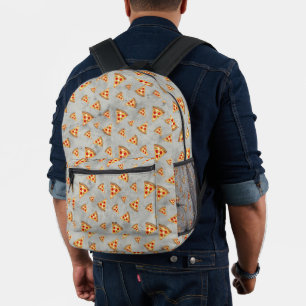 Coole Pizzaslicen, Vintage Graumuster Bedruckter Rucksack