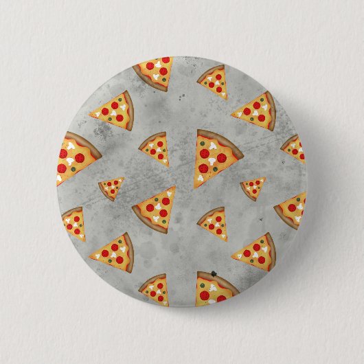 Coole Pizzaslicen, Vintage Graumuster Button (Vorderseite)