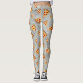 Coole Pizzaslicen, Vintage Graumuster Leggings (Vorderseite)