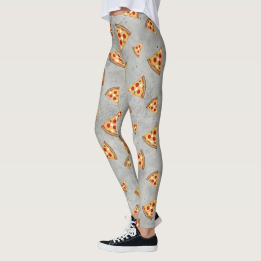 Coole Pizzaslicen, Vintage Graumuster Leggings (Links)