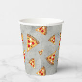 Coole Pizzaslicen, Vintage Graumuster Pappbecher (Rechts)