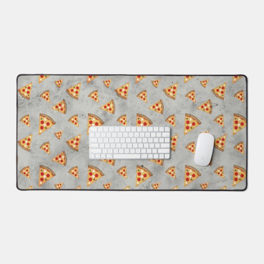 Coole Pizzaslicen, Vintage Graumuster Schreibtischunterlage (Tastatur & Maus)