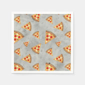 Coole Pizzaslicen, Vintage Graumuster Serviette (Vorderseite)
