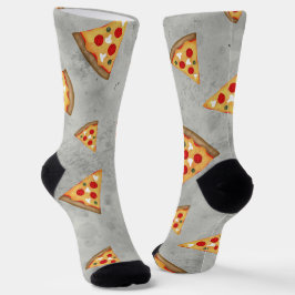 Coole Pizzaslicen, Vintage Graumuster Socken
