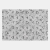 Coole Pizzaslicen Vintage Schwarz-weiße Graumuster Geschenkpapier Set (Vorderseite 2)