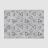 Coole Pizzaslicen Vintage Schwarz-weiße Graumuster Seidenpapier (Vorderseite)