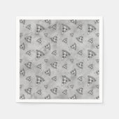 Coole Pizzaslicen Vintage Schwarz-weiße Graumuster Serviette (Vorderseite)