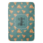 Coole Pizzaslicen Vintages aquamarines Muster Mono Badematte (Vorderseite Vertikal)