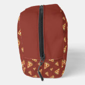 Coole Pizzaslicen Vintages dunkelrotes Muster Waschbeutel (Rechts)