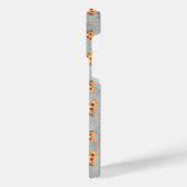 Coole Pizzaslicen Vintages graues Muster Monogram iPhone Hülle (Linke Seite)