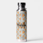 Coole Pizzaslicen Vintages graues Muster Monogram Trinkflasche (Links)