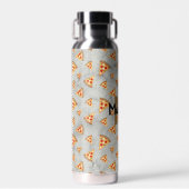 Coole Pizzaslicen Vintages graues Muster Monogram Trinkflasche (Vorne)