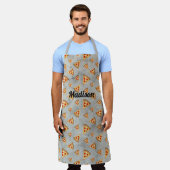Coole Pizzaslicen Vintages graues Muster Persönlic Schürze (Getragen)