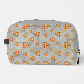 Coole Pizzaslicen Vintages hellgraues Muster Waschbeutel (Vorderseite)