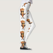 Coole Pizzastück-Maskottchen in Lederjacke Kunst Leggings (Rechts)