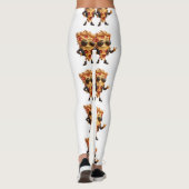 Coole Pizzastück-Maskottchen in Lederjacke Kunst Leggings (Rückseite)