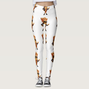 Coole Pizzastück-Maskottchen in Lederjacke Kunst Leggings