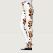 Coole Pizzastück-Maskottchen in Lederjacke Kunst Leggings (Links)