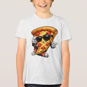 Coole Pizzastück-Maskottchen mit Sonnenbrille Kuns Tri-Blend Shirt