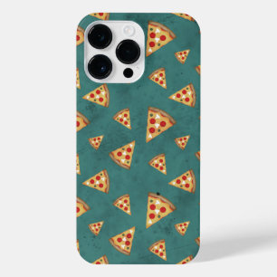 Coole Pizzastücke im Vintage-Teal-Muster iPhone 14 Pro Max Hülle