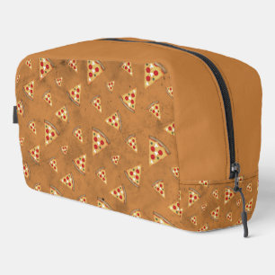 Coole Pizzastücke vintage braunes Muster Waschbeutel